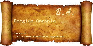 Bergida Antónia névjegykártya